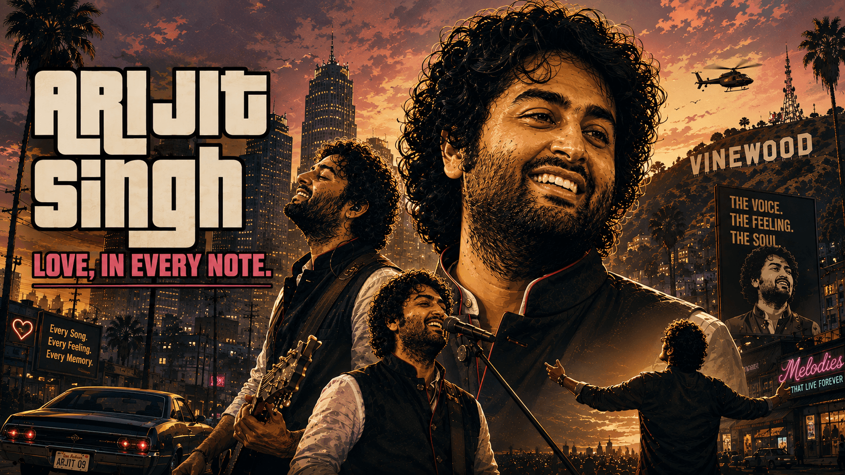 Arijit Singh Cinematic Background Artwork